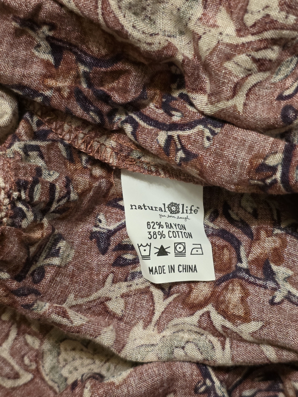 NATURAL LIFE New With Tags XL Convertible Mauve Floral Boho Maxi Skirt Dress - Picture 10 of 11